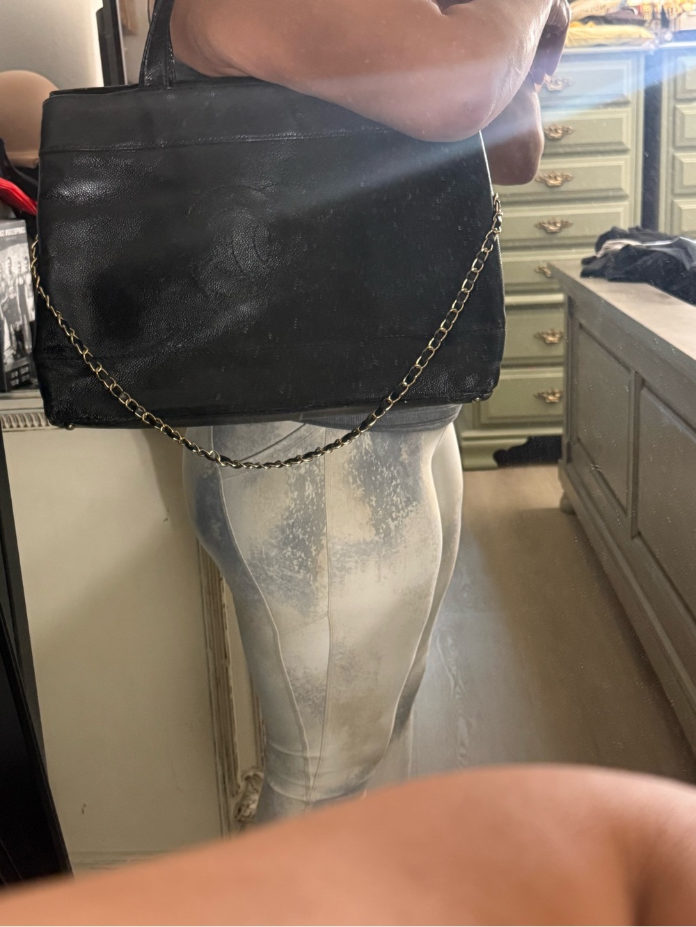 Authentic- Chanel Tote with gold chain - Picture 12 of 16